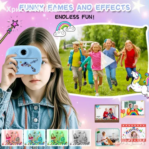 Детска камера с функция за печат Детски фотоапарат с дисплей за моментни снимки, снимка 5 - Други - 50081917