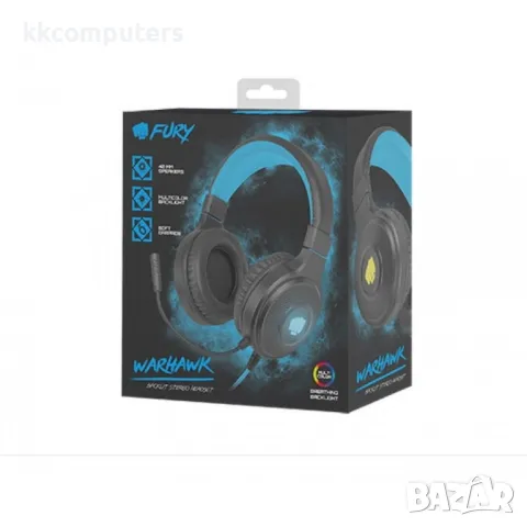 Fury Gaming Headset Warhawk RGB Слушалки, снимка 4 - Слушалки и портативни колонки - 50387604