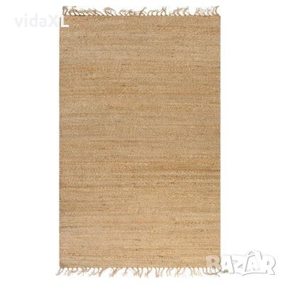 vidaXL Ръчно тъкан килим от юта, 120x180 см, натурален（SKU:133217, снимка 1 - Килими - 45981536