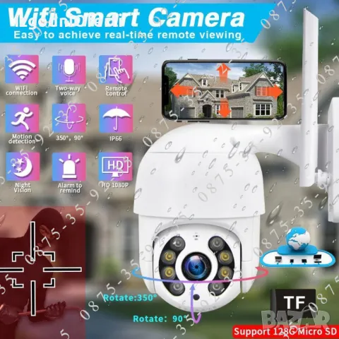 ICSEE 8MP Външна ВОДОУСТОЙЧИВА WiFi + LAN камера Куполна PTZ IP CAMERA, снимка 3 - IP камери - 50339695