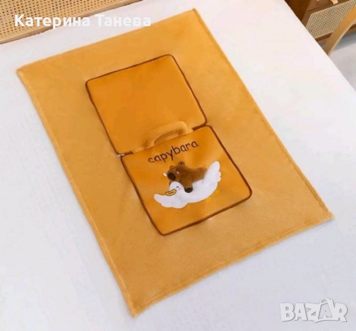 Мека Капибара възглавничка 2в1- играчка и одеало за гушкане , снимка 2 - Други - 51612514