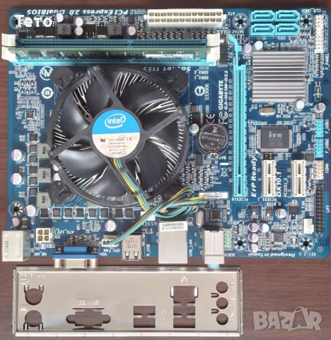 Дънна платка Gigabyte GA-H61M-DS2 с Intel Pentium G620 + охладител + 4GB DDR3