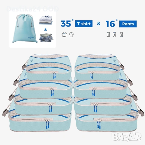 Комплект органайзери за куфар 9 части, пътни чанти за багаж, снимка 5 - Други - 53727017