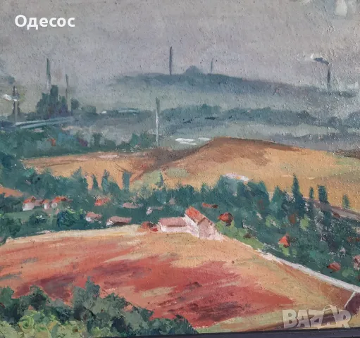 Стара картина пейзаж на худ Георги.А.Ботушаров 1869-1954 г, снимка 6 - Антикварни и старинни предмети - 50439745