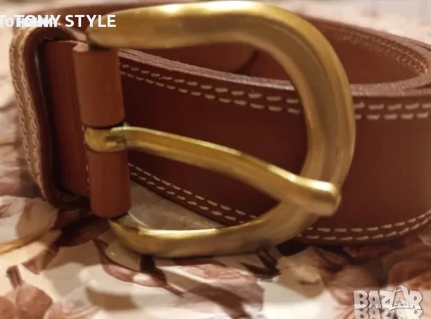 Нов Италиански Дамски Колан Изцяло от Естествена Кожа 125см.