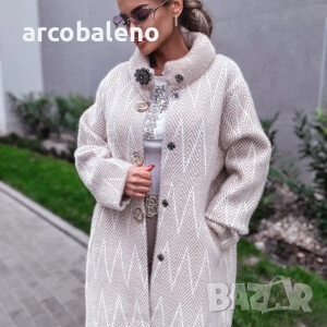 Дамско зашеметяващо елегантно бежово палто   , снимка 10 - Палта, манта - 51912956