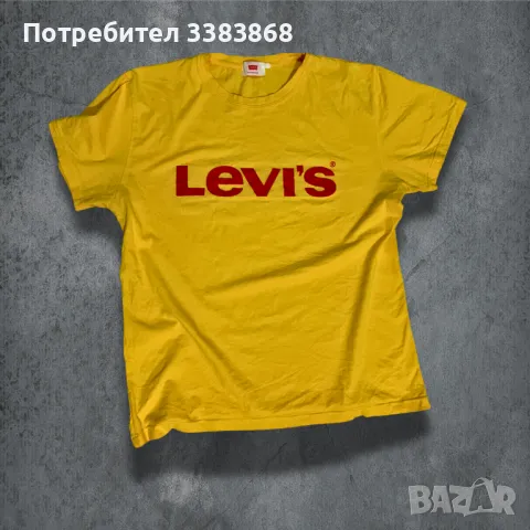 Тениска LEVI'S Жълта 100% Памук L, снимка 1 - Тениски - 46872448