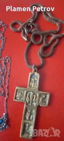 стар бронзов кръст, просфора и др църковни предмети , снимка 16 - Антикварни и старинни предмети - 43145485