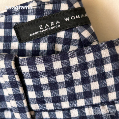 Елегантен панталон в ситно каре Zara & страхотен копринен топ Dante 6 , снимка 4 - Панталони - 45046559