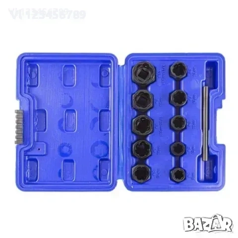 Комплект екстрактори за болтове и гайки 10 части FORSAGE, снимка 2 - Други инструменти - 53925745