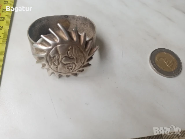 Възрожденски,кована,гривна,пръстен сачан,бронз,за салфетки, снимка 8 - Антикварни и старинни предмети - 50830292