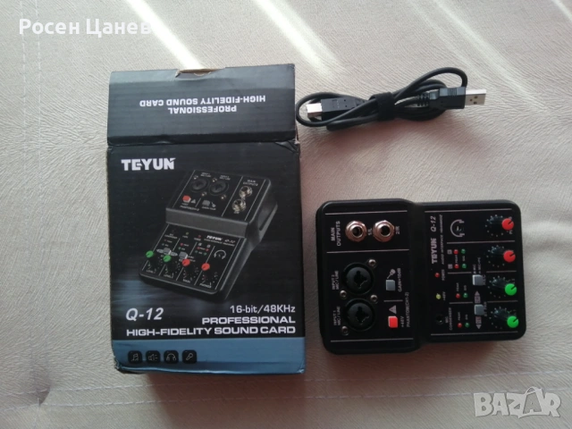  Продавам външна звукова карта TEYUN 16-bit/ 48 KHz  за лаптоп, компютър. Запис на микрофон, китaра, снимка 2 - Видеокарти - 54032032