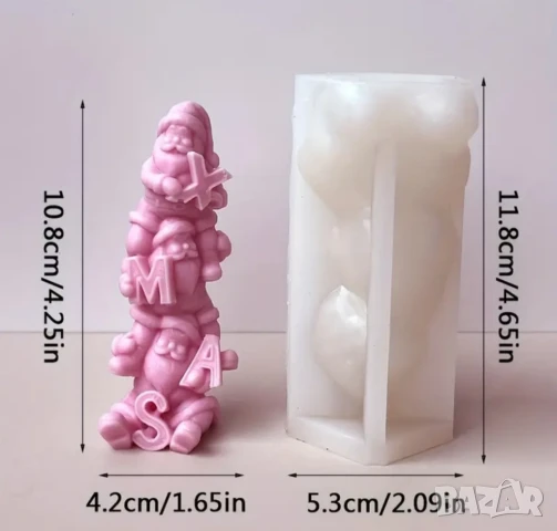 Молд трима дядо Коледа 10,8 см , снимка 4 - Форми - 50772377