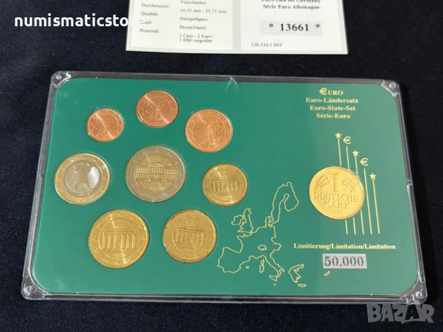 Германия 2003-2019 г. - Евро сет от 1 цент до 2 евро + 1 дойче марка 1950, снимка 2 - Нумизматика и бонистика - 51392861