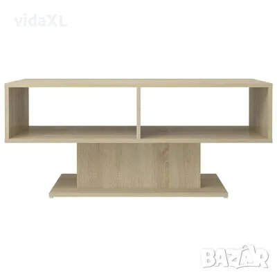 vidaXL Маса за кафе, дъб сонома, 103,5x50x44,5 см, инженерно дърво（SKU:806825）, снимка 3 - Маси - 48244727