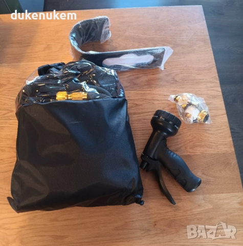 Разтегателен градински маркуч 30 м с накрайници и пистолет с 10 режима, снимка 7 - Други инструменти - 52222668