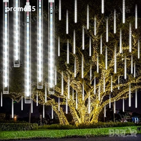 Лед Висулки Падащ Сняг 8Бр. х48см. 3м. Линия Лампички за Коледна Украса, снимка 5 - Други - 52596302