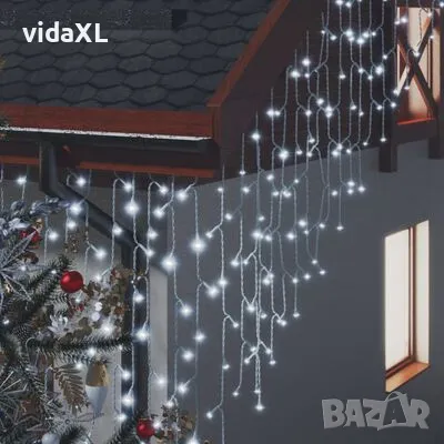 vidaXL LED завеса ледени висулки 10 м 400 LED студено бяло 8 режима(SKU:328911), снимка 4 - Други - 49266585