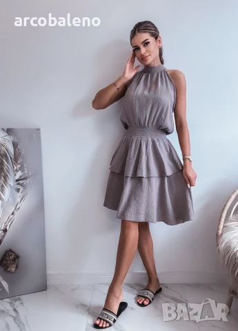 Дамска рокля от муселин и памук FANGO SONIA, снимка 4 - Рокли - 50797219