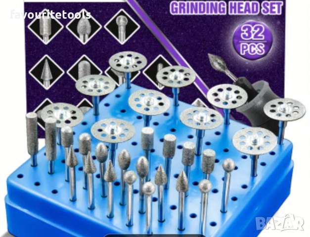 Комплект диамантен фрезери и дискове за Dremel 32 броя