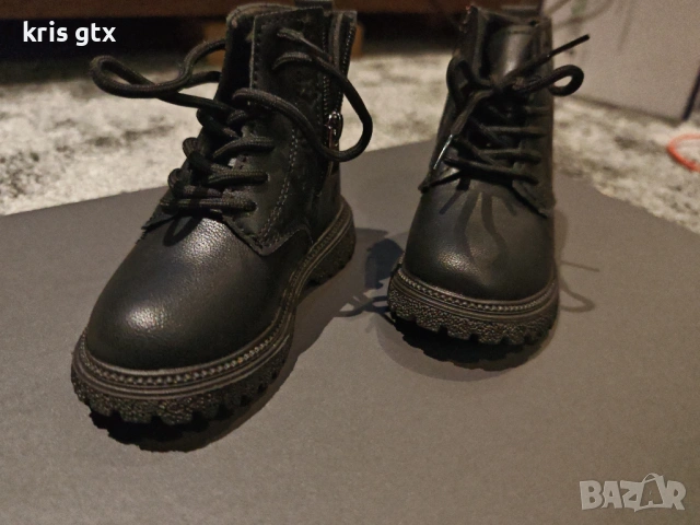 Нови детски боти 27 номер – черни еко кожа, цип, снимка 2 - Детски боти и ботуши - 53484687