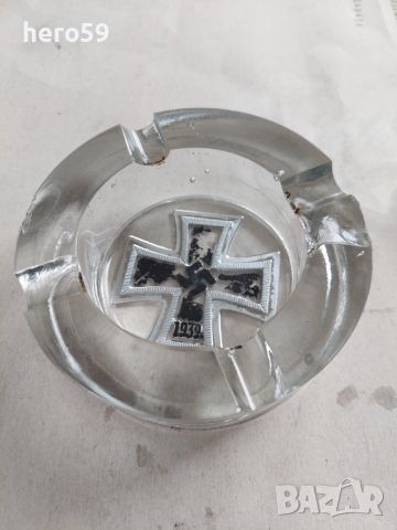 Немски стъклен пепелник ВСВ, снимка 2 - Антикварни и старинни предмети - 45301837