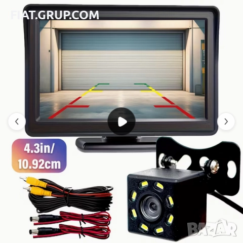 Задна камера 5MP HD  с монитор паркиране сензор парктроник 8LED HD НОВО, снимка 7 - Аксесоари и консумативи - 52196032