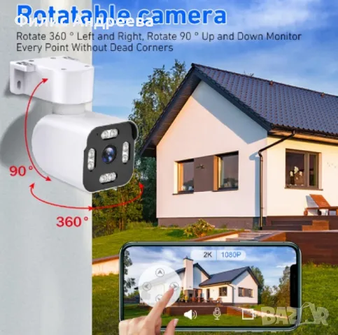 IP камера, Autodiag, 3MP, нощно виждане, двупосочно аудио, 360° , снимка 2 - Други стоки за дома - 47601413