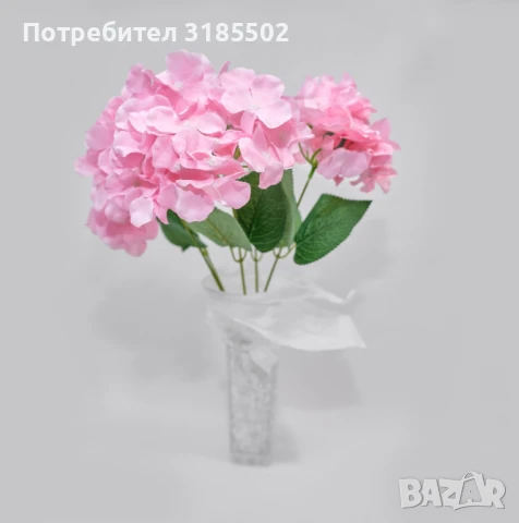 Луксозни букети от изкуствени хортензии – елегантна украса без грижи, снимка 7 - Изкуствени цветя - 51227518