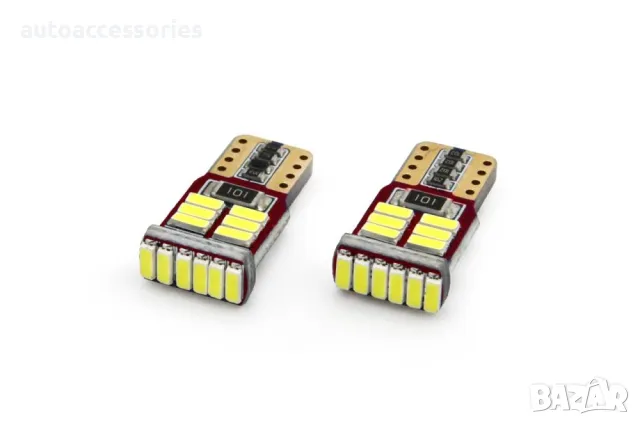 	Комплект диодни Led , лед крушки за интериор,габарит,осветление номер Amio LED CANBUS 18 SMD 4014 T, снимка 2 - Аксесоари и консумативи - 48125755