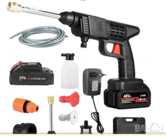 % Промоция 2000w Нова 6000mah 48V 2 батерии АКУМУЛАТОРНА ВОДОСТРУЙКА за кола дом градина 30 bar , снимка 4 - Аксесоари и консумативи - 50575295