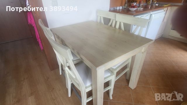Луксозна трапезна маса с 4 стола , снимка 3 - Маси - 46437854