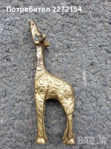 Бронзова статуетка пластика жираф, снимка 2 - Антикварни и старинни предмети - 50198824