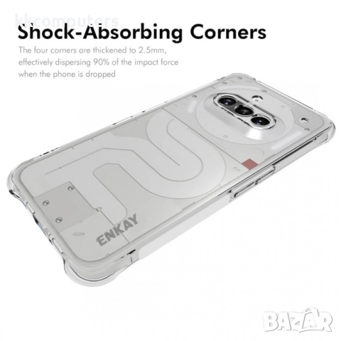 Nothing Phone (3a) Удароустойчив ENKAY Силиконов Калъф и Протектор, снимка 2 - Калъфи, кейсове - 51443378