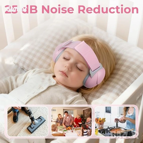 Бебешки защитни слушалки за уши, бебешки антифони, 0-48 месеца, розови, снимка 4 - Други - 53835704