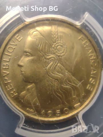 Пробна монета- ” Essai ” - 20Fr. 1950 PCGS SP66, снимка 2 - Нумизматика и бонистика - 46682243