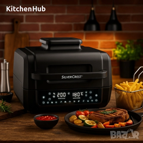 Уред 2 в 1 SilverCrest Air Fryer with Grill – хрупкаво, вкусно и без мазнина