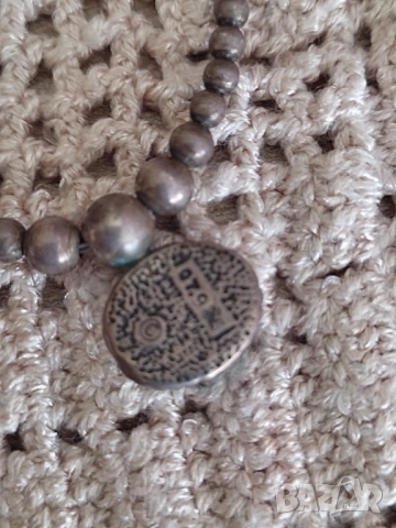 Старо сребърно колие с тюркоаз, снимка 4 - Колиета, медальони, синджири - 52631501