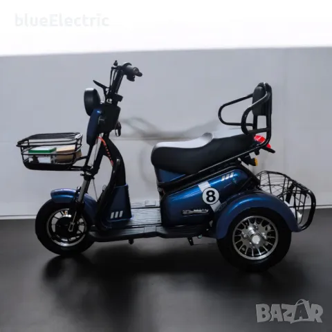Двуместна електрическа триколка blueElectric Pudding 1800W | 48V | 23Ah | BLUE, снимка 6 - Мотоциклети и мототехника - 49745638