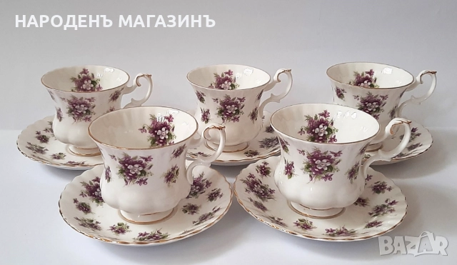 ROYAL ALBERT - порцелан чаши сервиз чай кафе чинии 2 двойни сета 