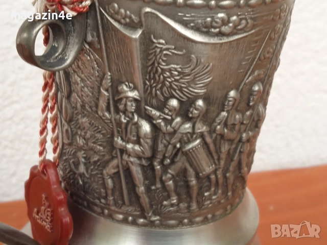 Ретро колекция, Ретро колекция, Кана от калай за вино, замък Schweinsberg Австрия,Родопис,, снимка 10 - Прибори за хранене, готвене и сервиране - 51850339