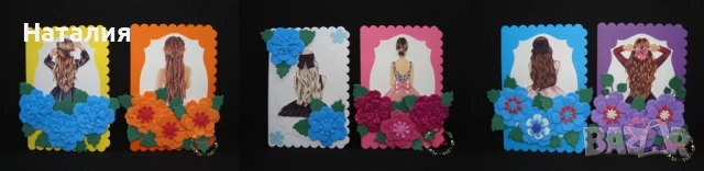 Ръчно бродирани картички, магнити и книгоразделители, снимка 14 - Декорация за дома - 53615695