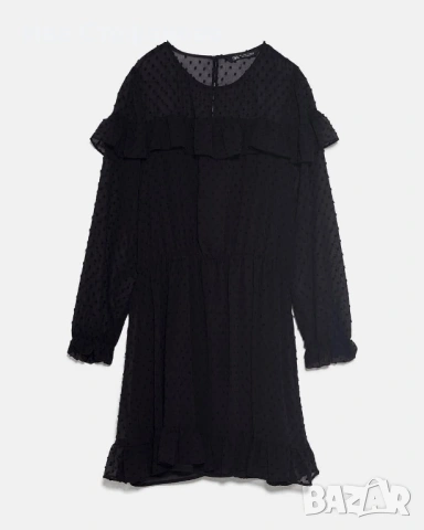 Нова черна елегантна феерична но точки  къса рокля zara Zara , снимка 10 - Рокли - 52484244