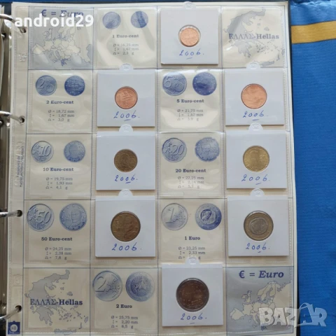 Евро монети 1c-2 Euro 2006 г. на първите 12 членки на Европейския Съюз, снимка 9 - Нумизматика и бонистика - 50604360