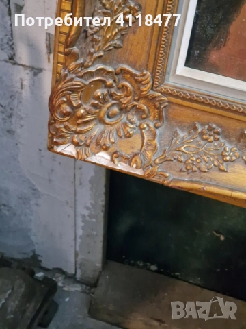 Стара голяма картина на платно, снимка 2 - Картини - 52483287