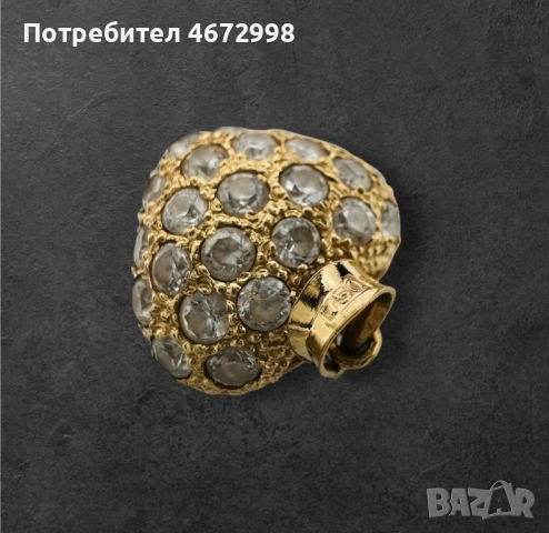 18K Златна висулка "Сърце" със две страни едната бяло злато другата жълто злато, снимка 4 - Колиета, медальони, синджири - 53266252