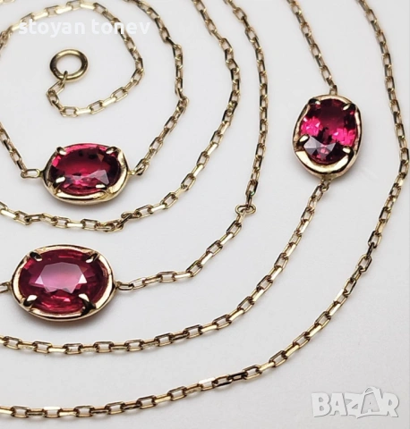 УНИКАЛНО ДИЗАЙНЕРСКО БИЖУ – МНОГОФУНКЦИОНАЛНО КОЛИЕ/ГРИВНА С 3 НАТУРАЛНИ ВИВИД ЧЕРВЕНИ РУБИНА! , снимка 12 - Колиета, медальони, синджири - 48198235