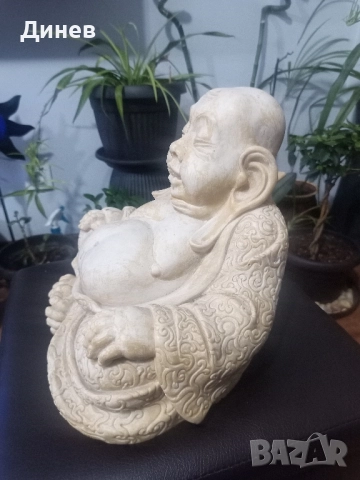 Смеещия се Буда композитен материал с добавен каменен прах, снимка 2 - Статуетки - 51695005