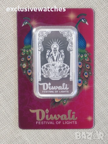 1 oz 999 чисто сребро PAMP Suisse Diwali - Lakshmi & Peacocks 2024