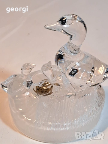 италианска кристална фигура патица с патета RCR Italy 32/3, снимка 3 - Декорация за дома - 53123795